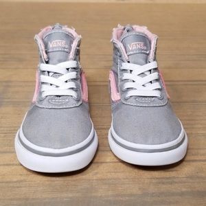 Toddler Vans high top pink and gray